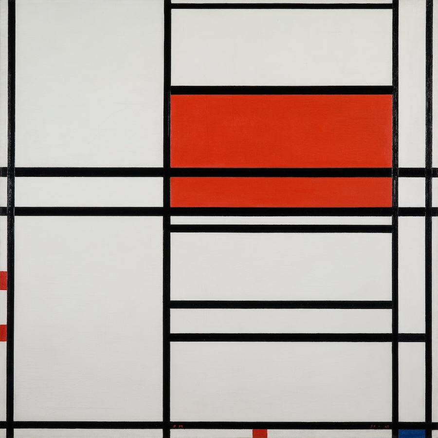 Composition of Red and White; Nom 1,Composition No. 4 with red and blue (1938–42)